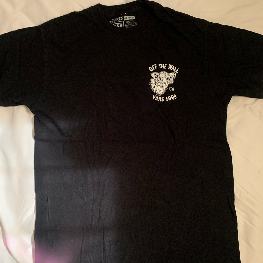 Black Wolf Vans Designed Logo T Shirt